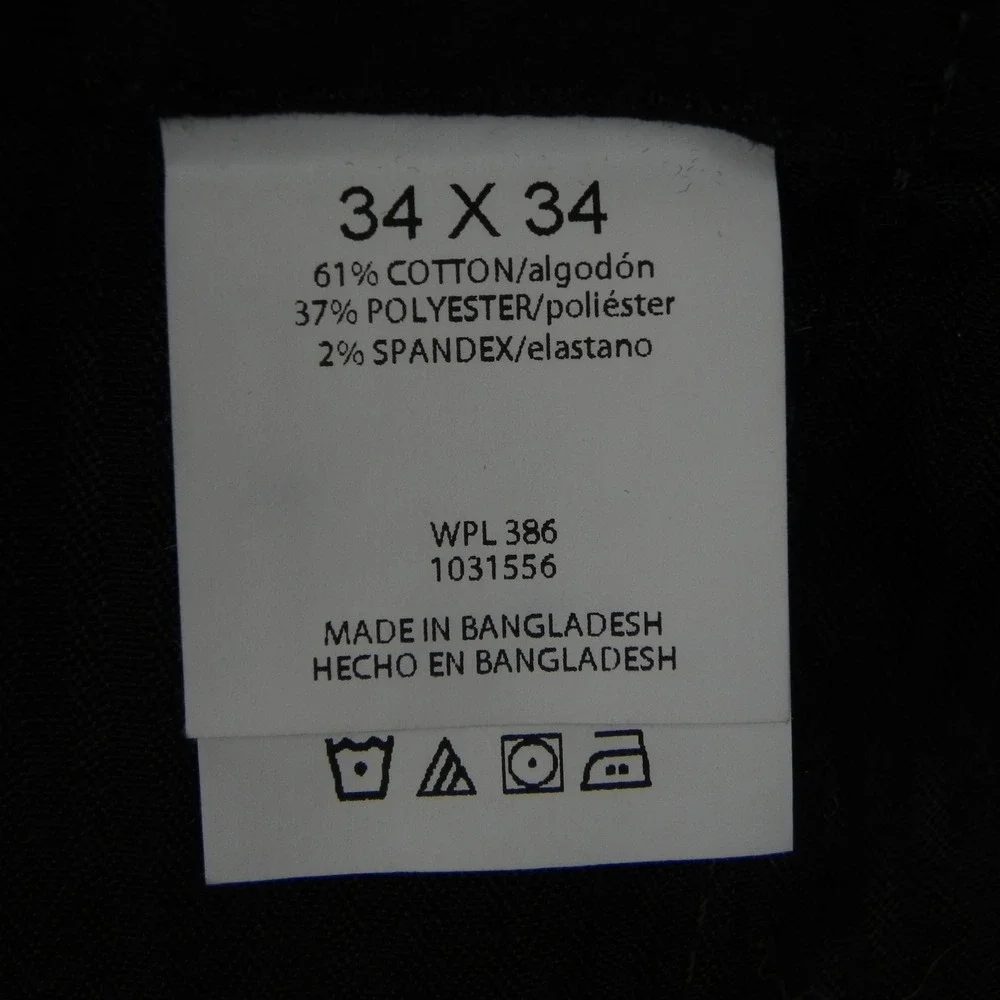 Haggar Khaki Pants Mens 34x34 Classic Fit Premium No Iron Navy Blue Trousers